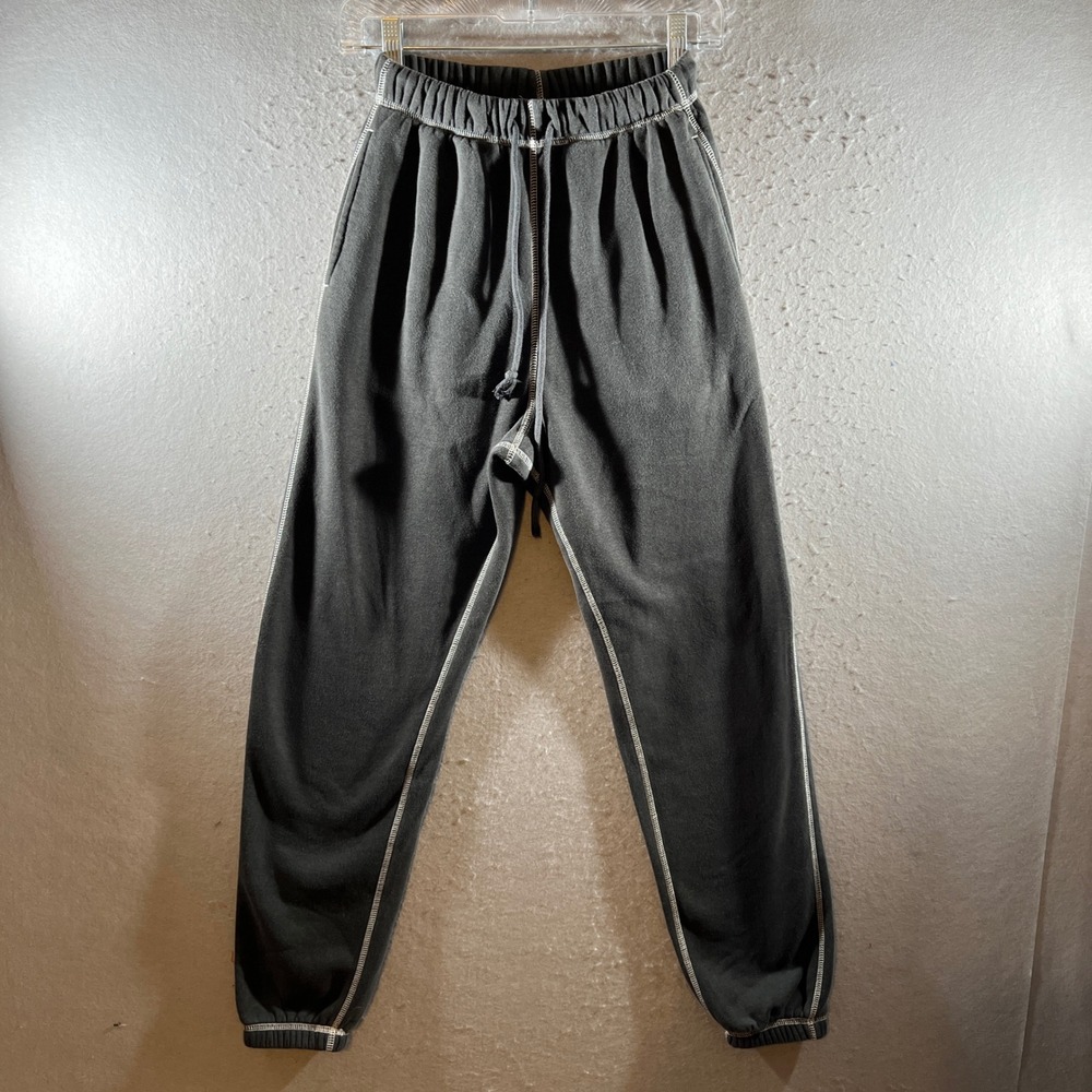 1287 | PacSun Colour Range Recycled Contrast Stitch Joggers Black Unisex XS